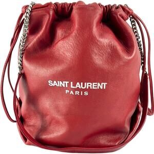 Saint Laurent Red Teddy leather Bucket Bag